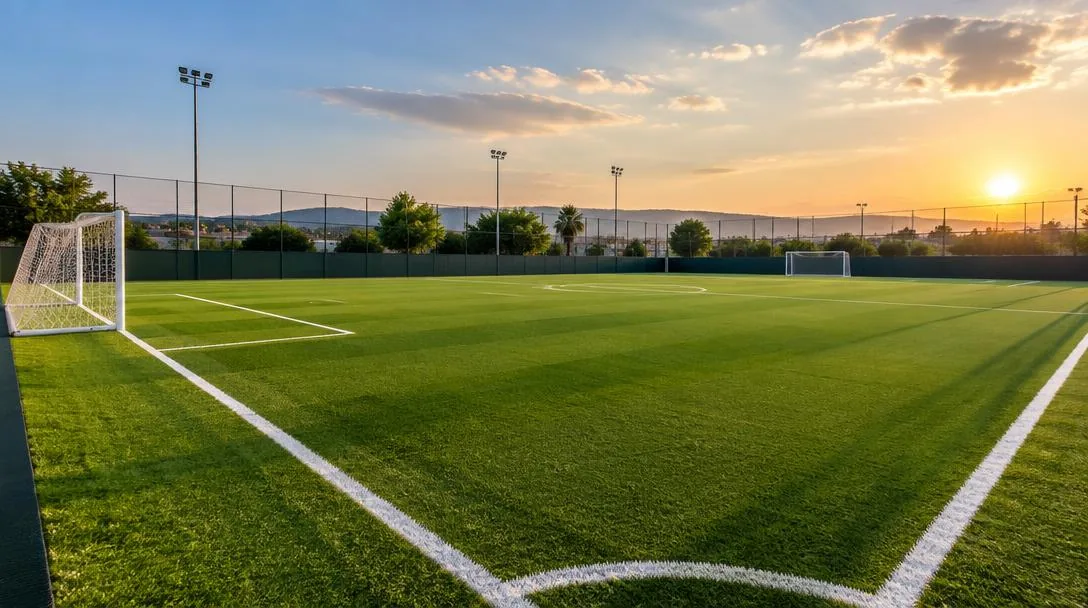Cancha de fútbol con pasto sintético (imagen ilustrativa)